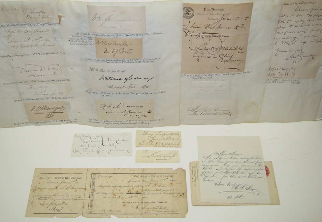 (AMERICANA.) Group of 20 items Signed, or Signed and Inscribed, by 19th-century military figures,